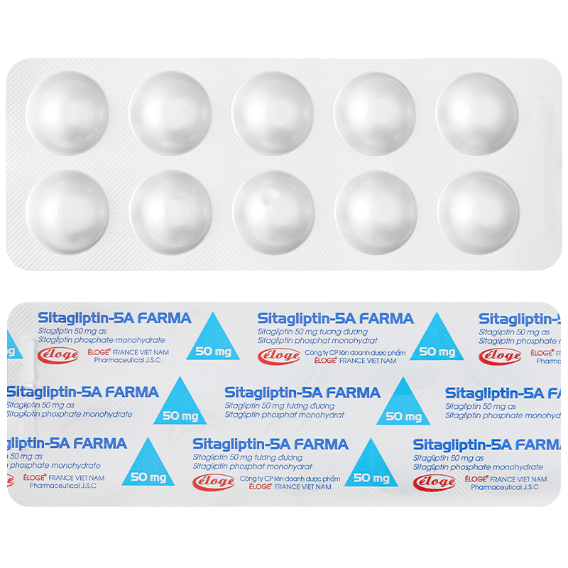 Sitagliptin - 5A Farma 50mg kiểm soát đường huyết ở bệnh đái tháo đường type 2 (3 vỉ x 10 viên) - 8